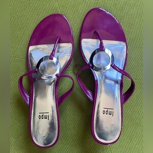 Impo pink and silver sandals with small heels